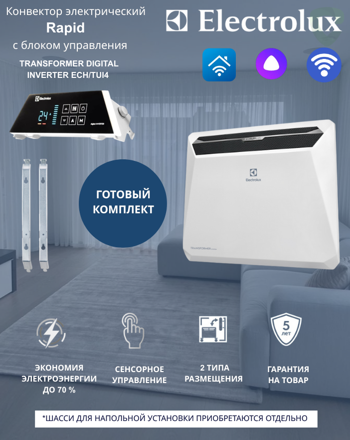 Комплект Electrolux Rapid ECH/R-1500T Digital Inverter ECH/TUI4 WiFi